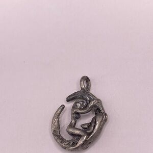 Silver Crescent Moon Pendant